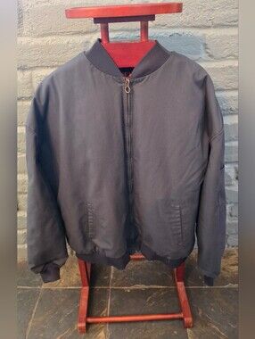 Red Kap Men's Casual Steel Gray Bomber Jacket - Classic Zip Front 4XL